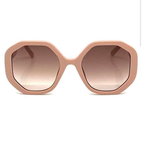 Marc Jacobs NYC 1964 Octagon Round Nude Beige Tan Sunglasses Boho Indie Neutral